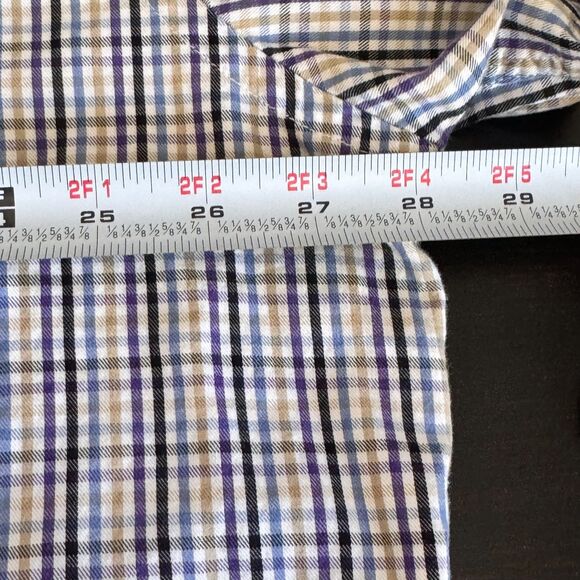 Alan Flusser Men’s XXL Button Down Shirt Plaid Cotton Multicolor Casual - Picture 7 of 7